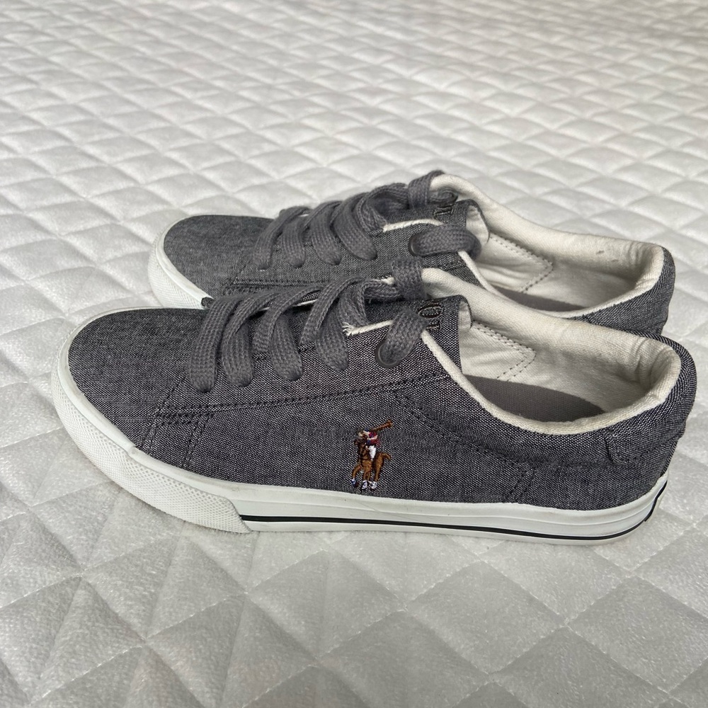 Polo Ralp Lauren Easton ll Sz 1 Shoes Colorful Pony/ Flesh Pony Chambray Fabric - Picture 3 of 10